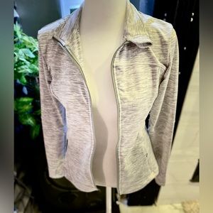NWOT Women’s Track Jacket Size:S Grey & White Long Sleeves